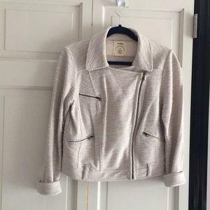 Anthropologie Allihop cream scooter jacket.